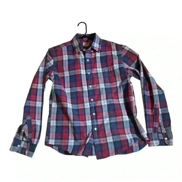 J Crew Quality Woven Shirt Mens Large Slim Fit Plaid Long Sleeve Button Down - Picture 7 of 8